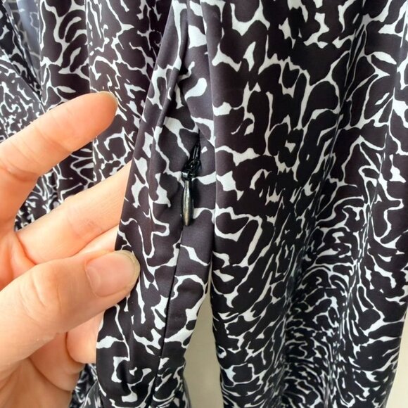 Officine Générale Gathered Printed Satin Midi Dress – Black Size XS - Picture 6 of 9